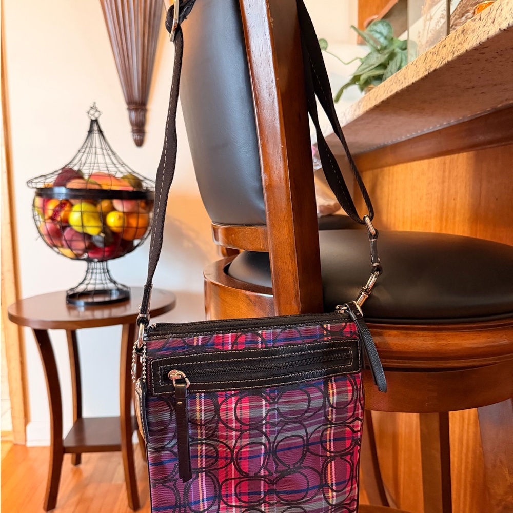 Coach Poppy Tartan Plaid Crossbody Bag - Picture 6 of 7